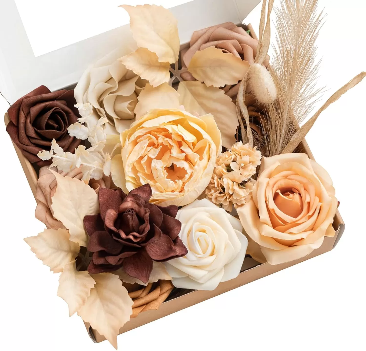 imageLings Moment Terracotta Artificial Flowers Greenery Deluxe Box Set Burnt Orange Fake Flower for DIY Wedding Bridal Bouquet Centerpieces Decor Floral Arrangement Decor etcBoho  Sepia