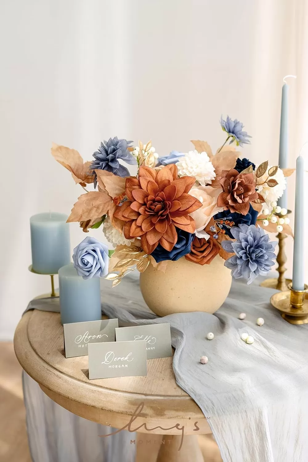 imageLings Moment Terracotta Artificial Flowers Greenery Deluxe Box Set Burnt Orange Fake Flower for DIY Wedding Bridal Bouquet Centerpieces Decor Floral Arrangement Decor etcBurnt Orange  Navy