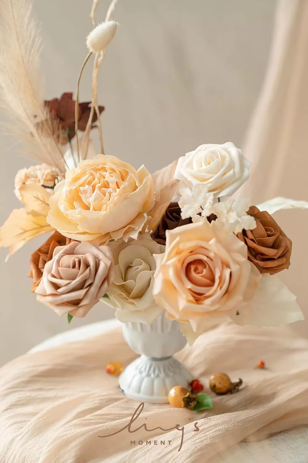 imageLings Moment Terracotta Artificial Flowers Greenery Deluxe Box Set Burnt Orange Fake Flower for DIY Wedding Bridal Bouquet Centerpieces Decor Floral Arrangement Decor etcBoho  Sepia