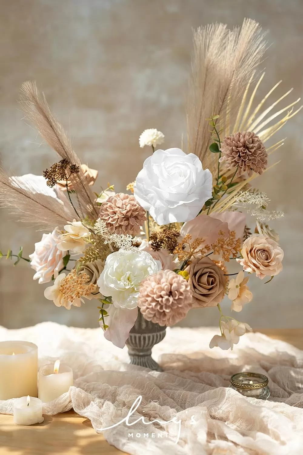 imageLings Moment Terracotta Artificial Flowers Greenery Deluxe Box Set Burnt Orange Fake Flower for DIY Wedding Bridal Bouquet Centerpieces Decor Floral Arrangement Decor etcBoho  Nude
