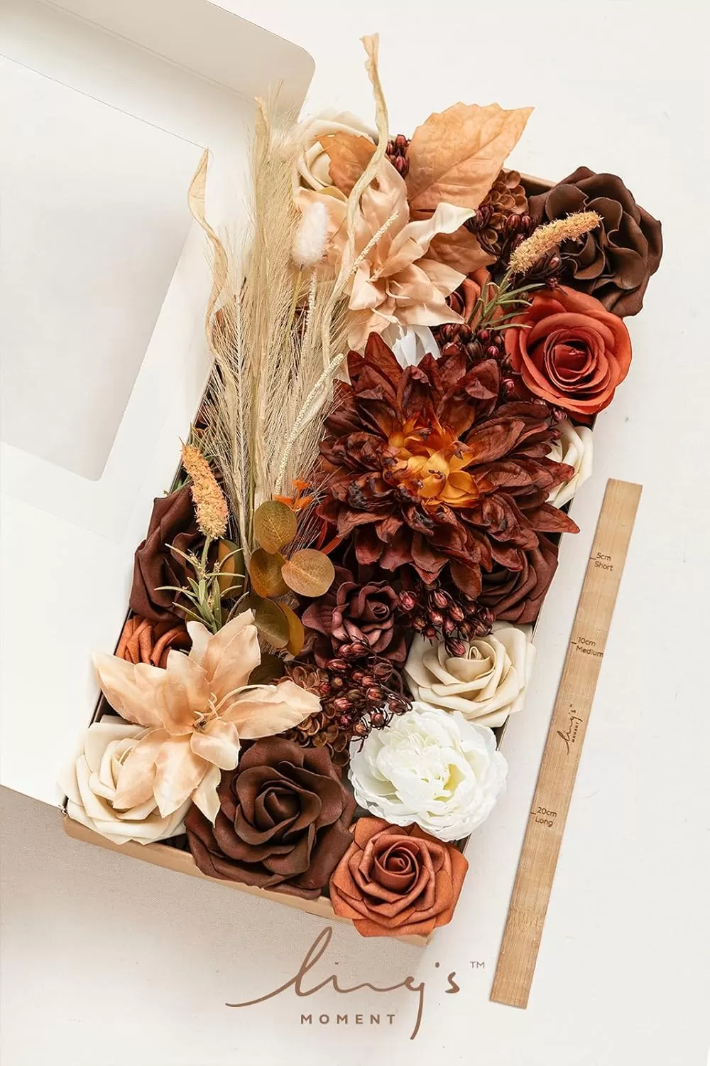 imageLings Moment Terracotta Artificial Flowers Greenery Deluxe Box Set Burnt Orange Fake Flower for DIY Wedding Bridal Bouquet Centerpieces Decor Floral Arrangement Decor etcBoho  Rust