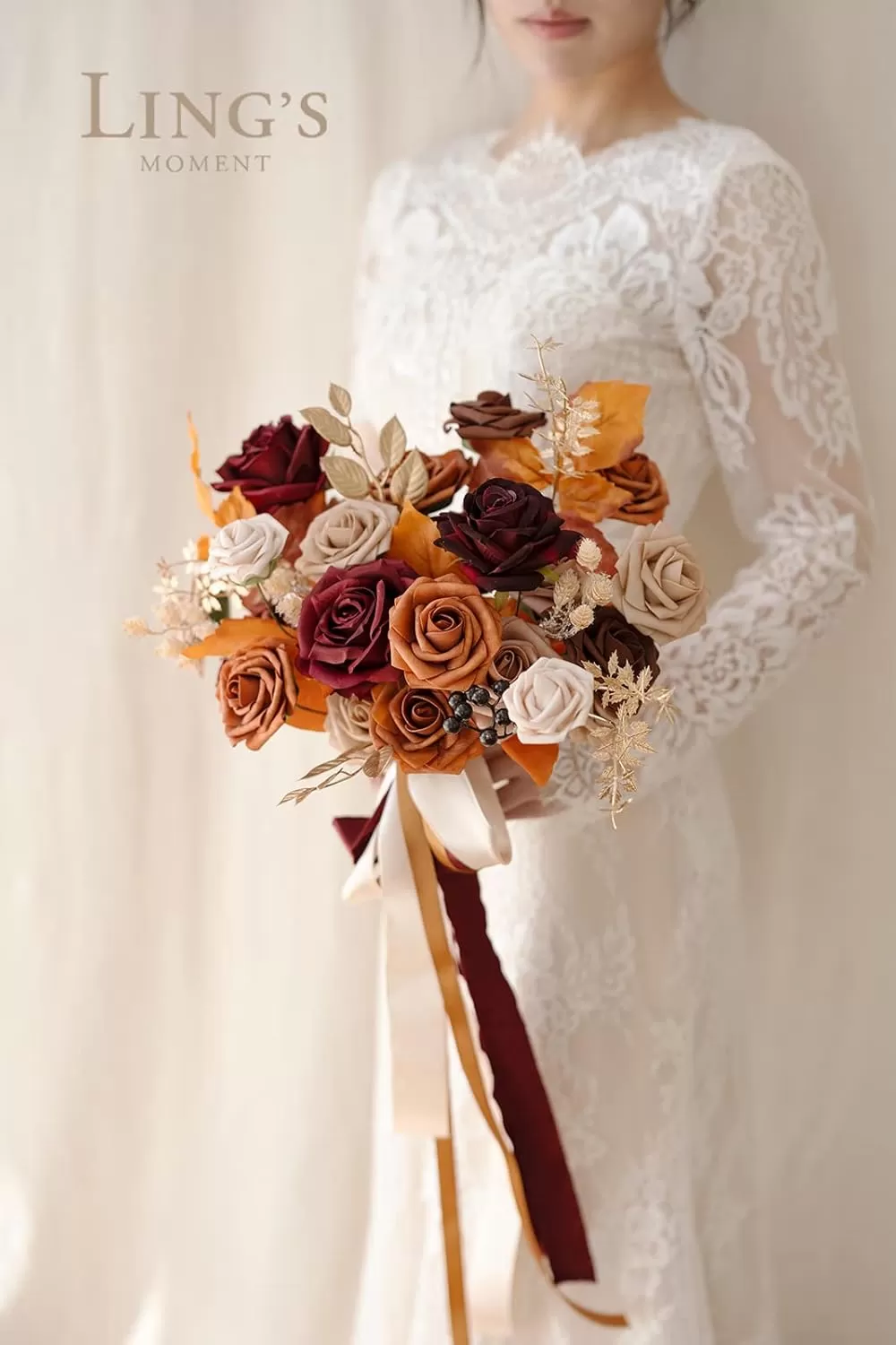 imageLings Moment Terracotta Artificial Flowers Greenery Deluxe Box Set Burnt Orange Fake Flower for DIY Wedding Bridal Bouquet Centerpieces Decor Floral Arrangement Decor etcBurnt Orange  Marsala