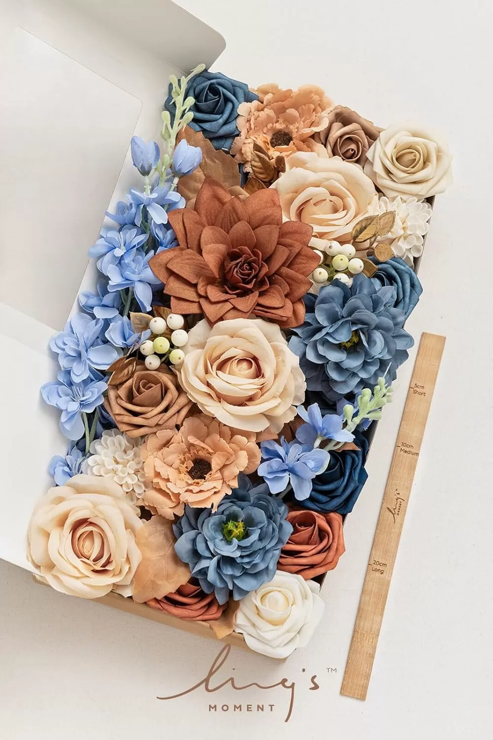 imageLings Moment Terracotta Artificial Flowers Greenery Deluxe Box Set Burnt Orange Fake Flower for DIY Wedding Bridal Bouquet Centerpieces Decor Floral Arrangement Decor etcBurnt Orange  Navy