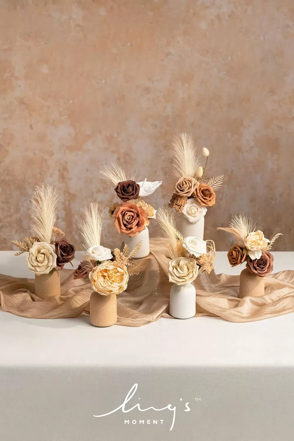 imageLings Moment Terracotta Artificial Flowers Greenery Deluxe Box Set Burnt Orange Fake Flower for DIY Wedding Bridal Bouquet Centerpieces Decor Floral Arrangement Decor etcBoho  Sepia