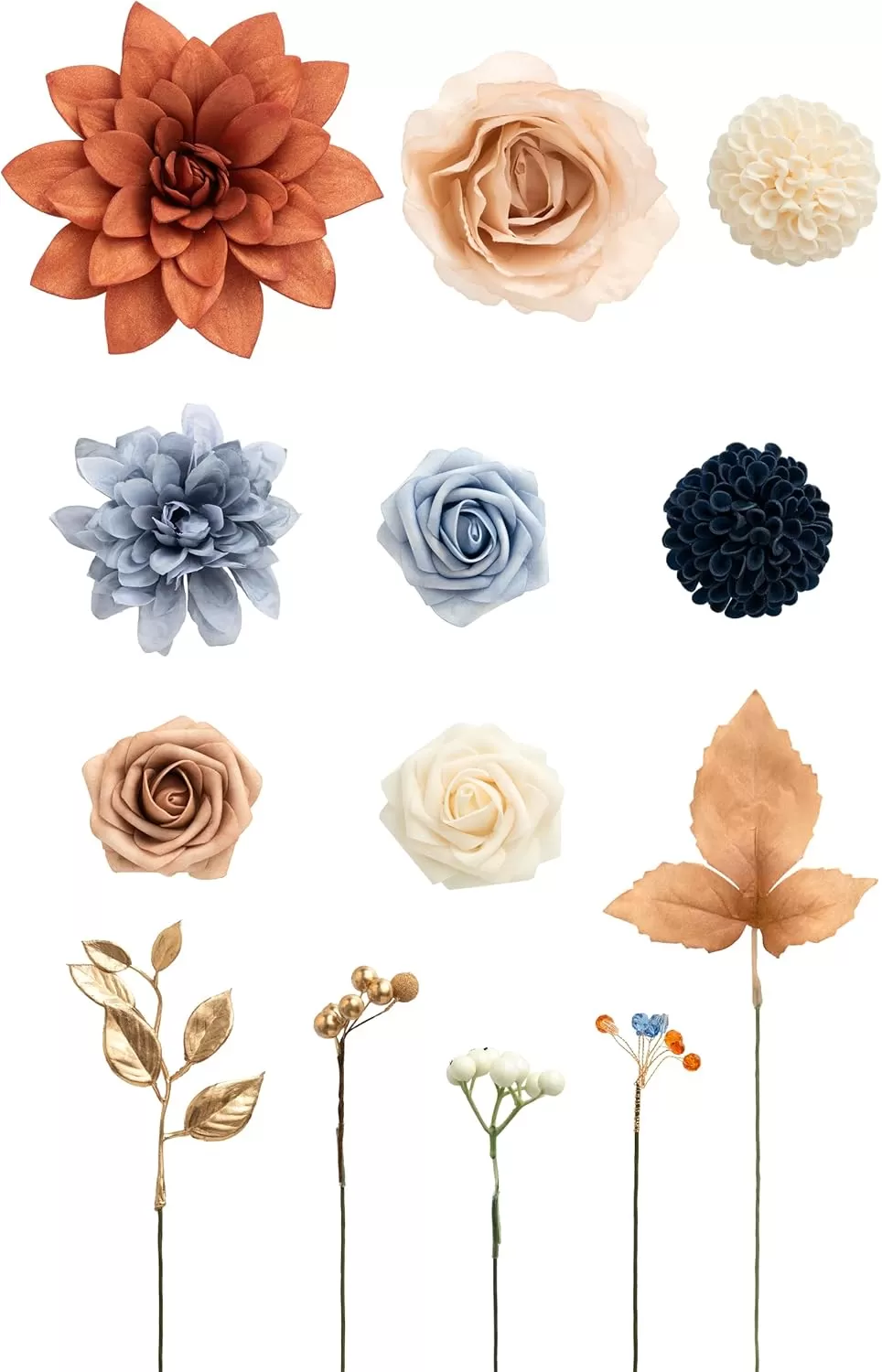 imageLings Moment Terracotta Artificial Flowers Greenery Deluxe Box Set Burnt Orange Fake Flower for DIY Wedding Bridal Bouquet Centerpieces Decor Floral Arrangement Decor etcBurnt Orange  Navy