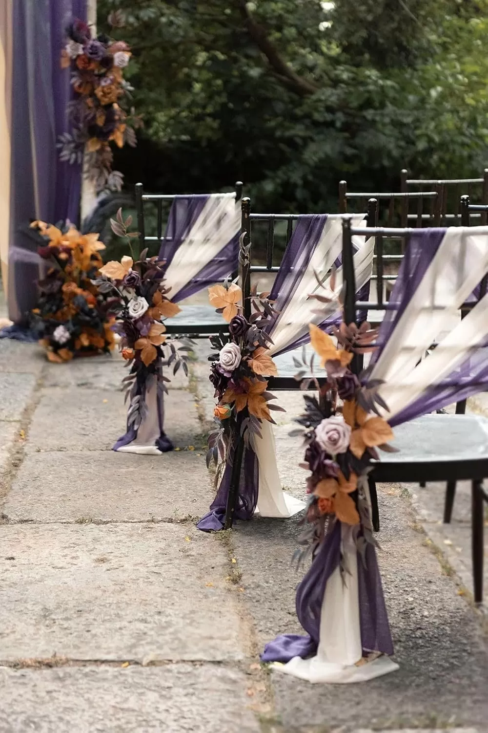 imageLings Moment Terracotta Artificial Flowers Greenery Deluxe Box Set Burnt Orange Fake Flower for DIY Wedding Bridal Bouquet Centerpieces Decor Floral Arrangement Decor etcBlack  Orange  Purple