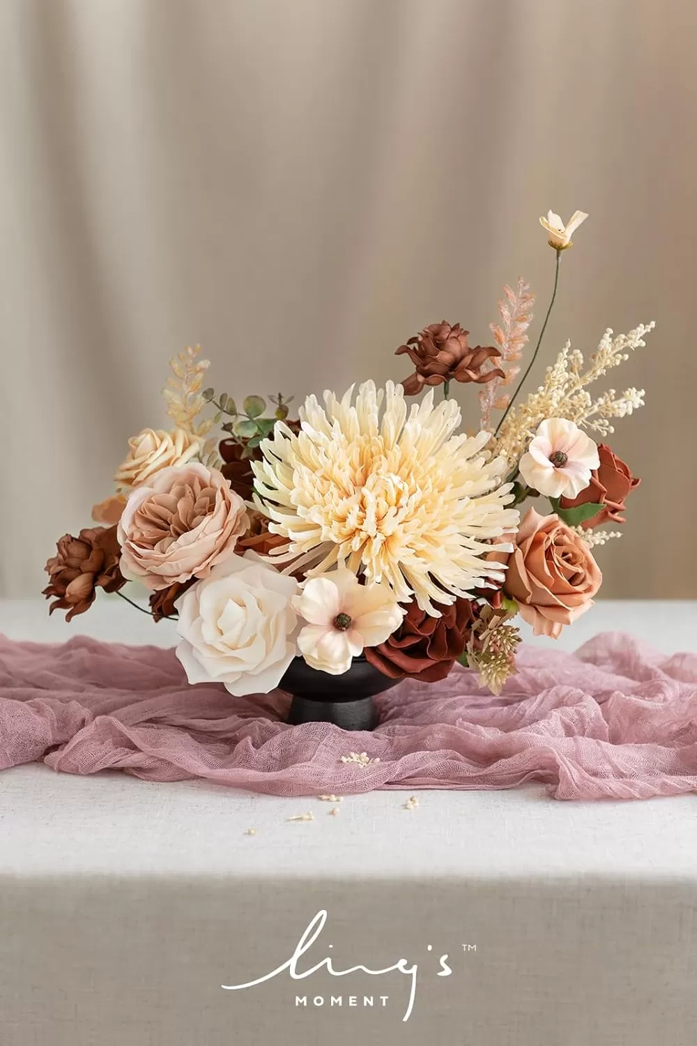 imageLings Moment Terracotta Artificial Flowers Greenery Deluxe Box Set Burnt Orange Fake Flower for DIY Wedding Bridal Bouquet Centerpieces Decor Floral Arrangement Decor etcMandarin  Orange