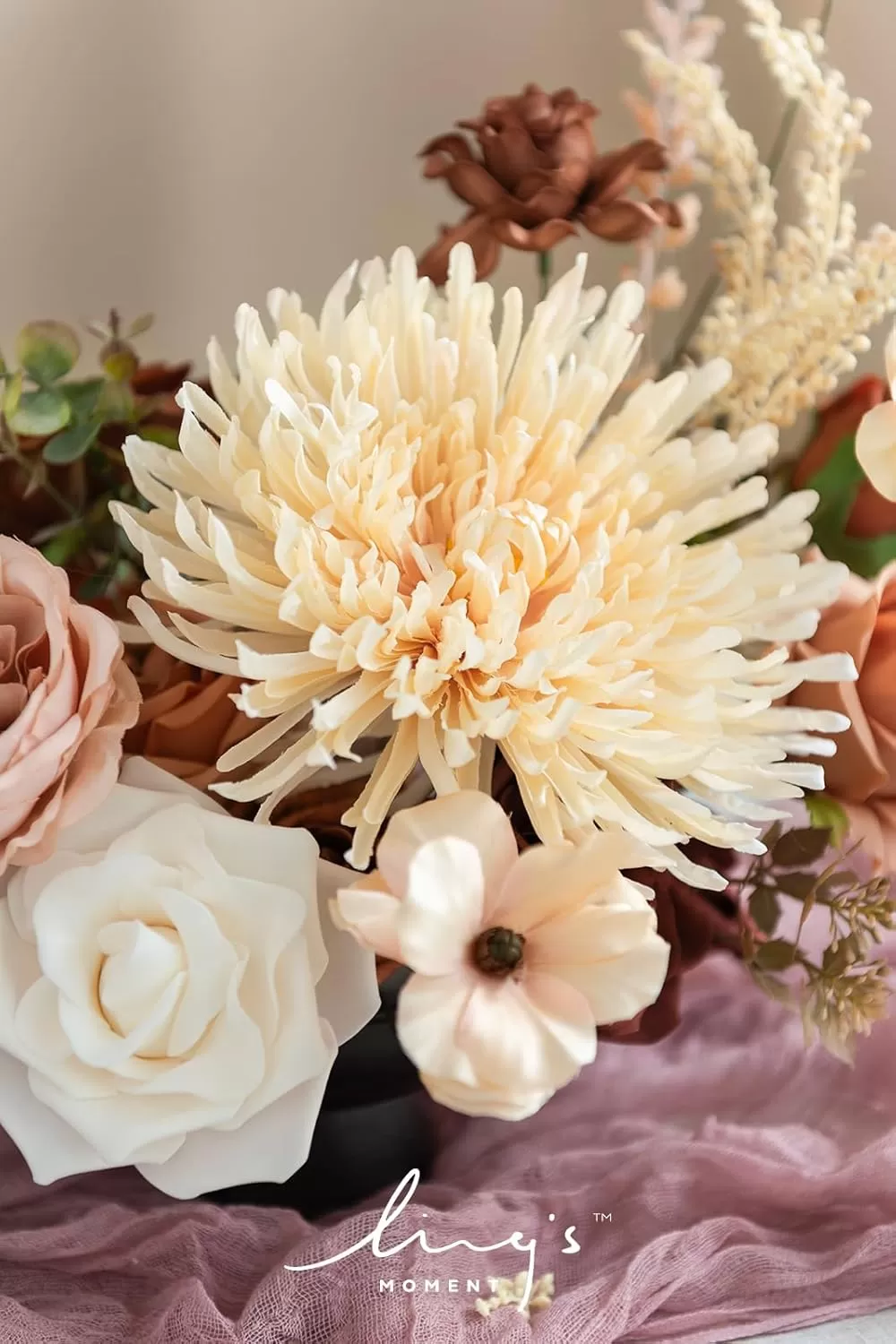 imageLings Moment Terracotta Artificial Flowers Greenery Deluxe Box Set Burnt Orange Fake Flower for DIY Wedding Bridal Bouquet Centerpieces Decor Floral Arrangement Decor etcMandarin  Orange