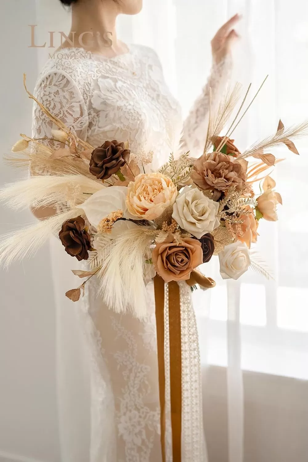 imageLings Moment Terracotta Artificial Flowers Greenery Deluxe Box Set Burnt Orange Fake Flower for DIY Wedding Bridal Bouquet Centerpieces Decor Floral Arrangement Decor etcBoho  Sepia