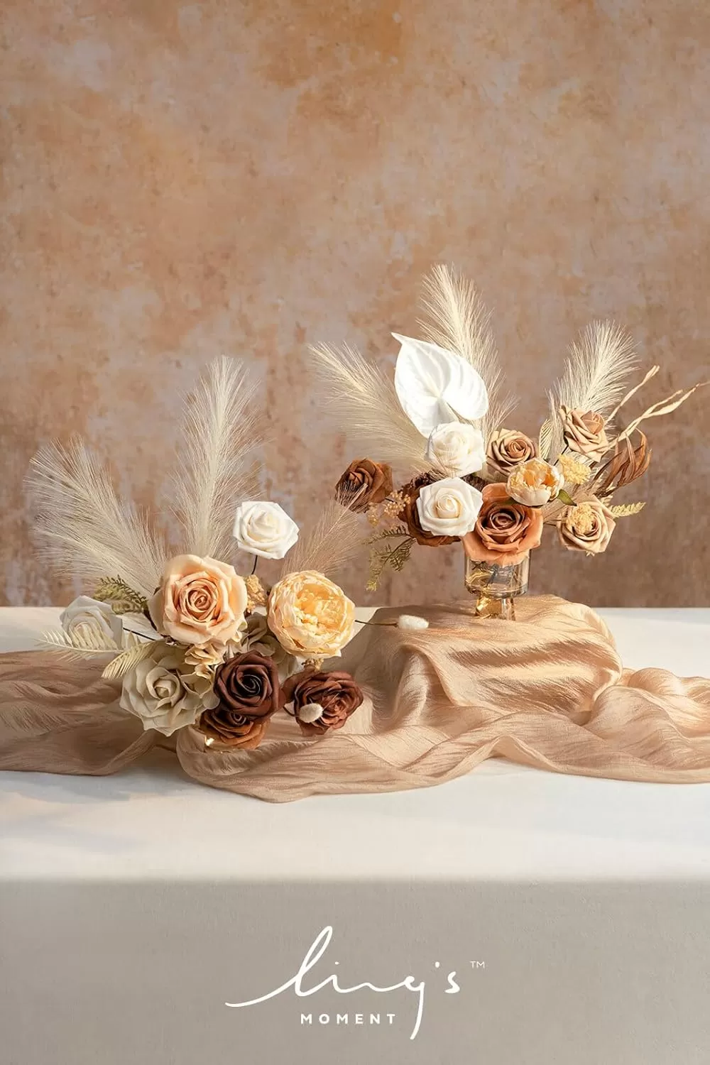 imageLings Moment Terracotta Artificial Flowers Greenery Deluxe Box Set Burnt Orange Fake Flower for DIY Wedding Bridal Bouquet Centerpieces Decor Floral Arrangement Decor etcBoho  Sepia
