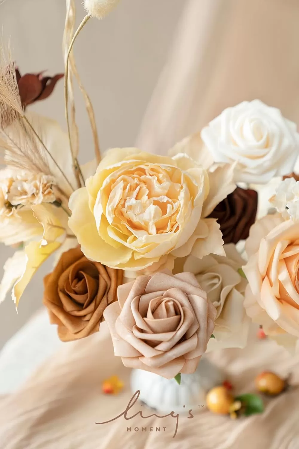 imageLings Moment Terracotta Artificial Flowers Greenery Deluxe Box Set Burnt Orange Fake Flower for DIY Wedding Bridal Bouquet Centerpieces Decor Floral Arrangement Decor etcBoho  Sepia