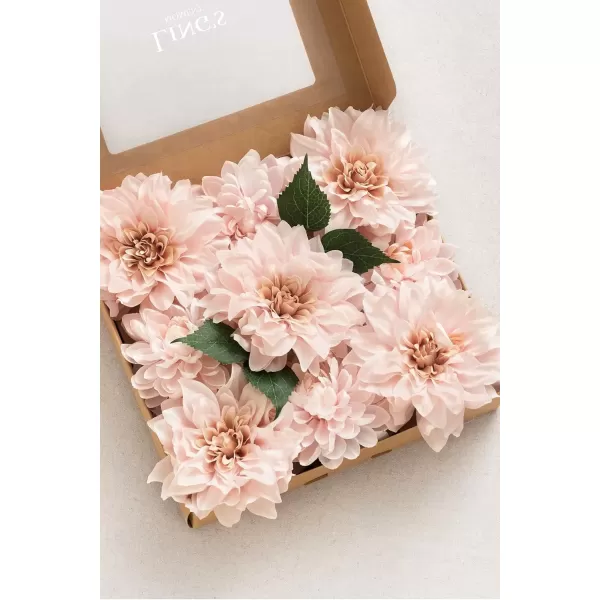 imageLings Moment Artificial Flowers 9pcs Silk Dahlia 55quot45quot Fake Flowers for DIY Wedding Craft Bouquets Centerpieces Arrangements Party Baby Shower Home Decorations Sunset TerracottaBlushsilk