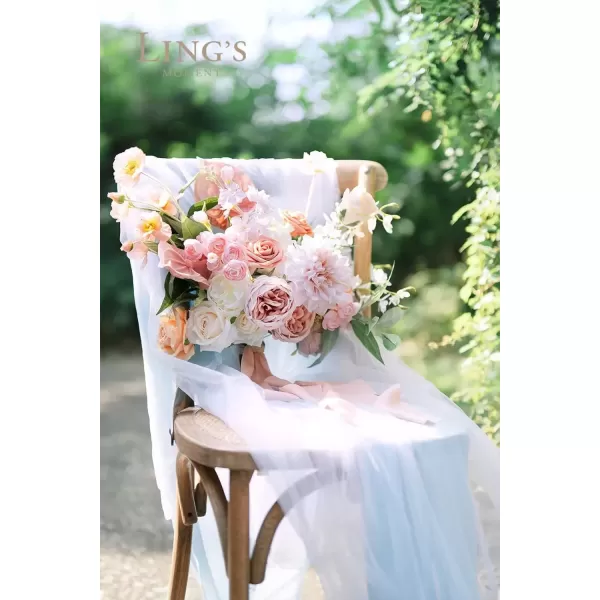 imageLings Moment Artificial Flowers 9pcs Silk Dahlia 55quot45quot Fake Flowers for DIY Wedding Craft Bouquets Centerpieces Arrangements Party Baby Shower Home Decorations Sunset TerracottaBlushsilk