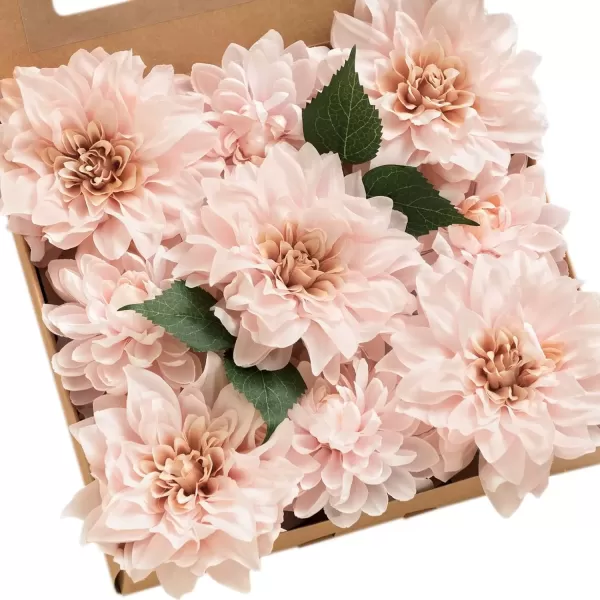 imageLings Moment Artificial Flowers 9pcs Silk Dahlia 55quot45quot Fake Flowers for DIY Wedding Craft Bouquets Centerpieces Arrangements Party Baby Shower Home Decorations Sunset TerracottaBlushsilk