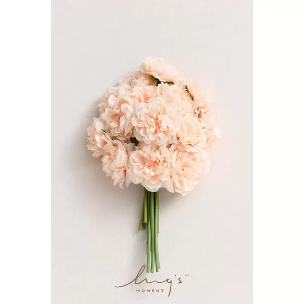 imageLings Moment Peony Artificial Flowers 15pcs Faux Silk Peonies for DIY Bouquet Bulk Fake Wedding Filler Flowers for Centerpieces Arrangements Bridal Shower Decorations PeachPeach