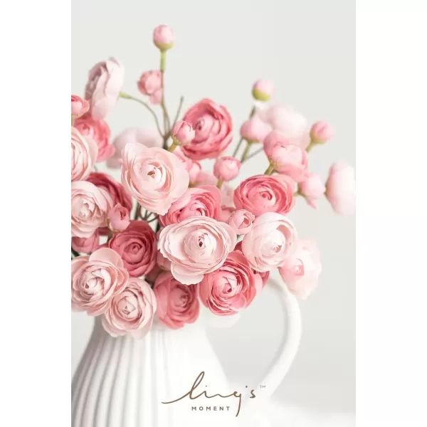 imageLings Moment Ranunculus Artificial Flower Faux Silk Mini Ranunculus Flowers for DIY Bouquet Bulk Fake Wedding Filler Flowers for Centerpieces Arrangements Bridal Shower Decorations Citrus OrangeDusty Rose