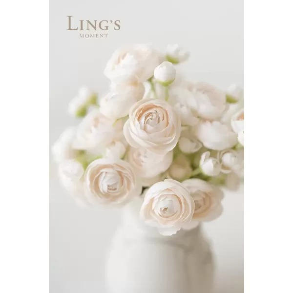 imageLings Moment Ranunculus Artificial Flower Faux Silk Mini Ranunculus Flowers for DIY Bouquet Bulk Fake Wedding Filler Flowers for Centerpieces Arrangements Bridal Shower Decorations Citrus OrangeCream