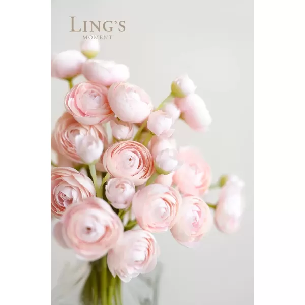 imageLings Moment Ranunculus Artificial Flower Faux Silk Mini Ranunculus Flowers for DIY Bouquet Bulk Fake Wedding Filler Flowers for Centerpieces Arrangements Bridal Shower Decorations Citrus OrangeShabby Blush