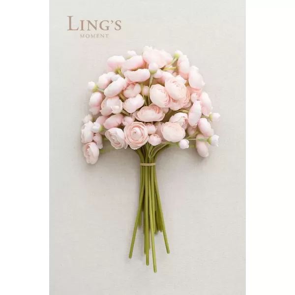 imageLings Moment Ranunculus Artificial Flower Faux Silk Mini Ranunculus Flowers for DIY Bouquet Bulk Fake Wedding Filler Flowers for Centerpieces Arrangements Bridal Shower Decorations Citrus OrangeShabby Blush
