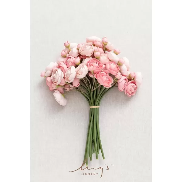 imageLings Moment Ranunculus Artificial Flower Faux Silk Mini Ranunculus Flowers for DIY Bouquet Bulk Fake Wedding Filler Flowers for Centerpieces Arrangements Bridal Shower Decorations Citrus OrangeDusty Rose