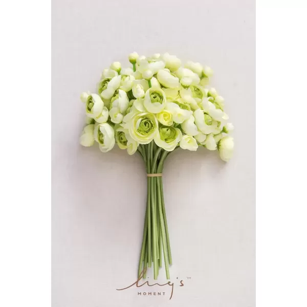 imageLings Moment Ranunculus Artificial Flower Faux Silk Mini Ranunculus Flowers for DIY Bouquet Bulk Fake Wedding Filler Flowers for Centerpieces Arrangements Bridal Shower Decorations Citrus OrangeGreen