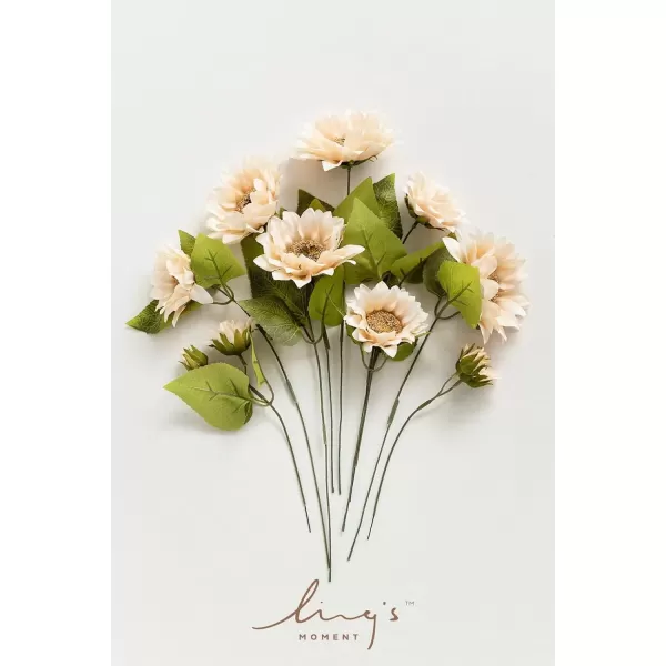 imageLings Moment Sunflower Artificial Flower Faux Silk Flowers for DIY Bouquet Bulk Fake Wedding Filler Flowers for Centerpieces Floral Arrangements Bridal Shower Table Decorations 9PCS