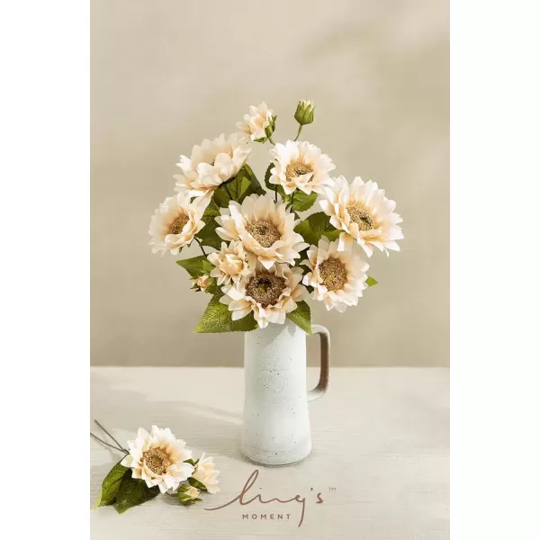 imageLings Moment Sunflower Artificial Flower Faux Silk Flowers for DIY Bouquet Bulk Fake Wedding Filler Flowers for Centerpieces Floral Arrangements Bridal Shower Table Decorations 9PCS