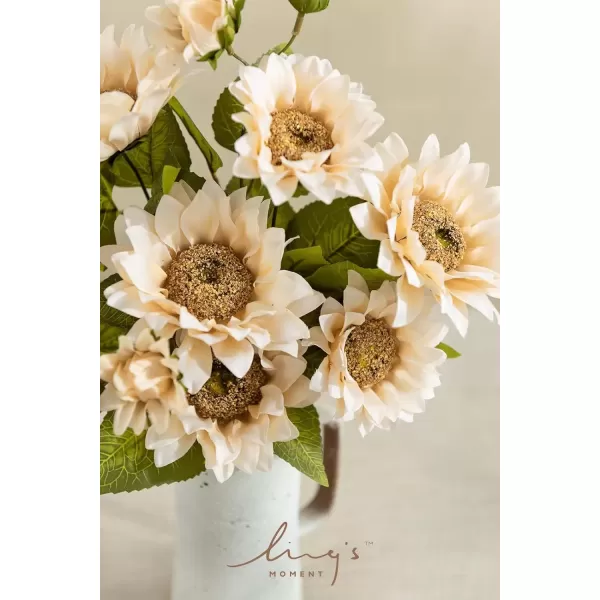 imageLings Moment Sunflower Artificial Flower Faux Silk Flowers for DIY Bouquet Bulk Fake Wedding Filler Flowers for Centerpieces Floral Arrangements Bridal Shower Table Decorations 9PCS