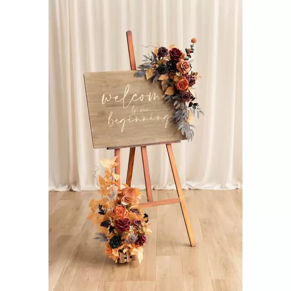 imageLings Moment Terracotta Artificial Flowers Greenery Deluxe Box Set Burnt Orange Fake Flower for DIY Wedding Bridal Bouquet Centerpieces Decor Floral Arrangement Decor etcBlack  Orange
