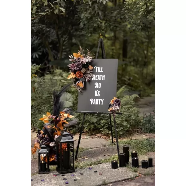 imageLings Moment Terracotta Artificial Flowers Greenery Deluxe Box Set Burnt Orange Fake Flower for DIY Wedding Bridal Bouquet Centerpieces Decor Floral Arrangement Decor etcBlack  Orange  Purple