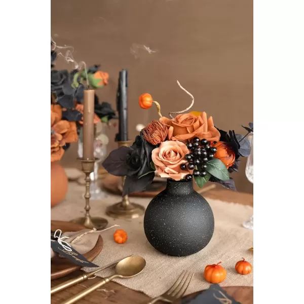 imageLings Moment Terracotta Artificial Flowers Greenery Deluxe Box Set Burnt Orange Fake Flower for DIY Wedding Bridal Bouquet Centerpieces Decor Floral Arrangement Decor etcBlack  Orange