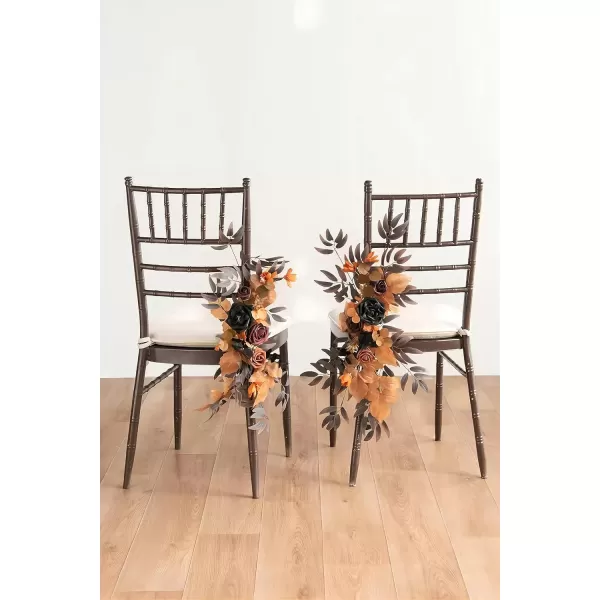 imageLings Moment Terracotta Artificial Flowers Greenery Deluxe Box Set Burnt Orange Fake Flower for DIY Wedding Bridal Bouquet Centerpieces Decor Floral Arrangement Decor etcBlack  Orange