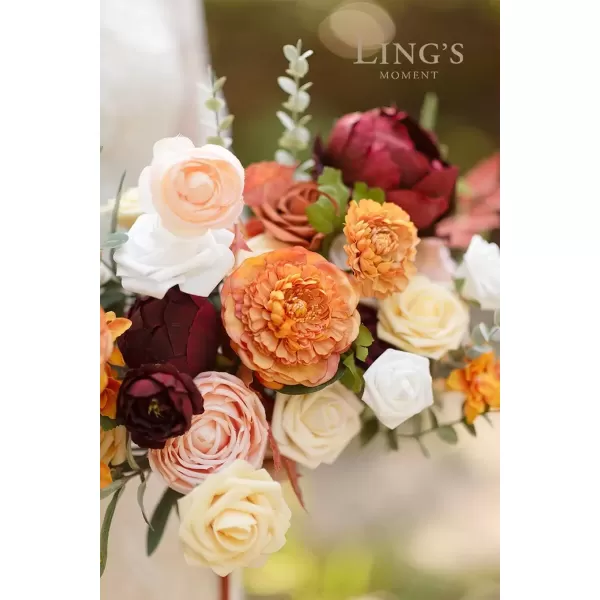 imageLings Moment Terracotta Artificial Flowers Greenery Deluxe Box Set Burnt Orange Fake Flower for DIY Wedding Bridal Bouquet Centerpieces Decor Floral Arrangement Decor etcOrange  French Yellow