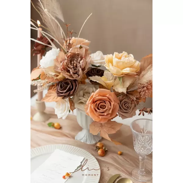 imageLings Moment Terracotta Artificial Flowers Greenery Deluxe Box Set Burnt Orange Fake Flower for DIY Wedding Bridal Bouquet Centerpieces Decor Floral Arrangement Decor etcBoho  Sepia