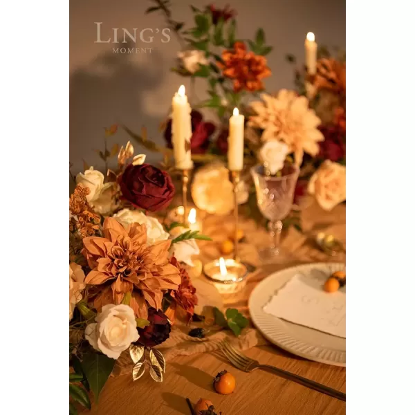 imageLings Moment Terracotta Artificial Flowers Greenery Deluxe Box Set Burnt Orange Fake Flower for DIY Wedding Bridal Bouquet Centerpieces Decor Floral Arrangement Decor etcTerracotta  Burgundy