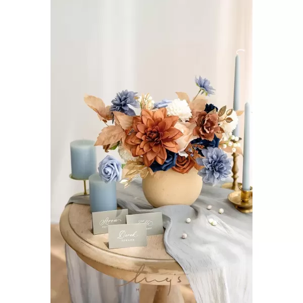 imageLings Moment Terracotta Artificial Flowers Greenery Deluxe Box Set Burnt Orange Fake Flower for DIY Wedding Bridal Bouquet Centerpieces Decor Floral Arrangement Decor etcBurnt Orange  Navy