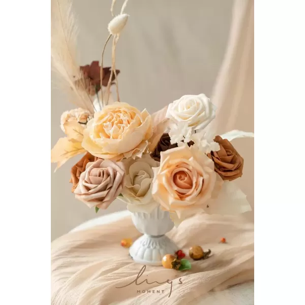 imageLings Moment Terracotta Artificial Flowers Greenery Deluxe Box Set Burnt Orange Fake Flower for DIY Wedding Bridal Bouquet Centerpieces Decor Floral Arrangement Decor etcBoho  Sepia