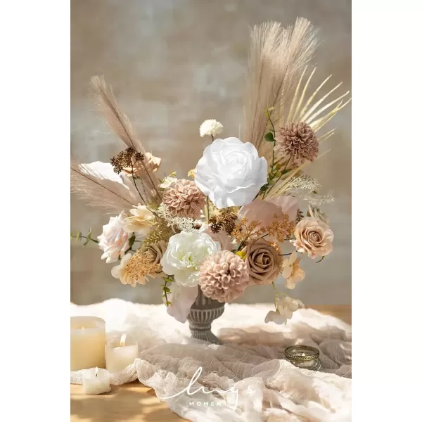 imageLings Moment Terracotta Artificial Flowers Greenery Deluxe Box Set Burnt Orange Fake Flower for DIY Wedding Bridal Bouquet Centerpieces Decor Floral Arrangement Decor etcBoho  Nude