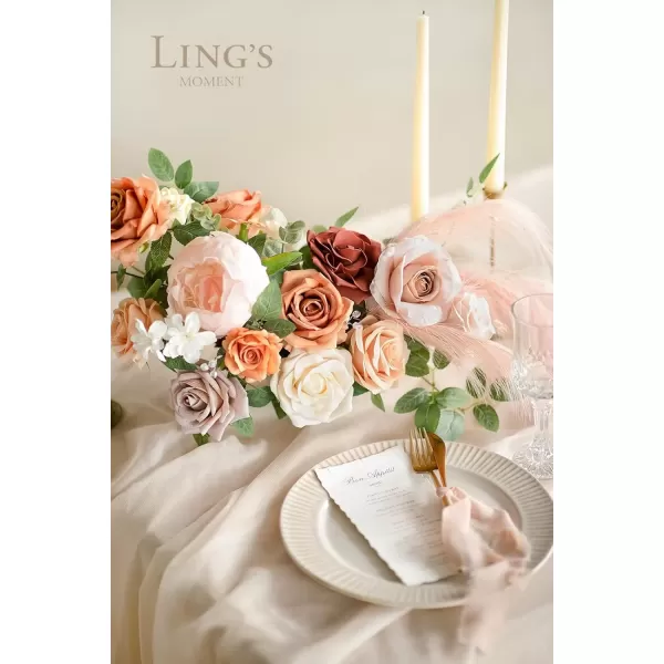 imageLings Moment Terracotta Artificial Flowers Greenery Deluxe Box Set Burnt Orange Fake Flower for DIY Wedding Bridal Bouquet Centerpieces Decor Floral Arrangement Decor etcRust  Orange