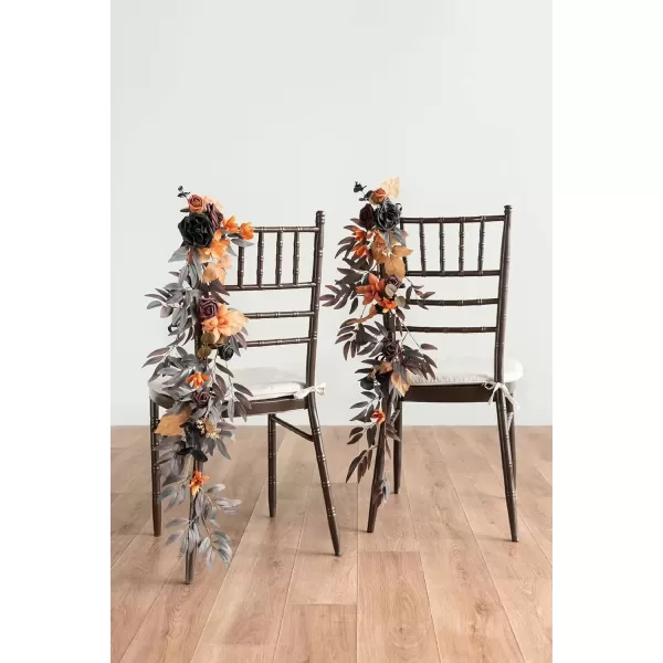 imageLings Moment Terracotta Artificial Flowers Greenery Deluxe Box Set Burnt Orange Fake Flower for DIY Wedding Bridal Bouquet Centerpieces Decor Floral Arrangement Decor etcBlack  Orange