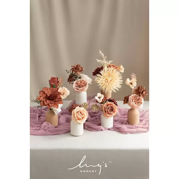 imageLings Moment Terracotta Artificial Flowers Greenery Deluxe Box Set Burnt Orange Fake Flower for DIY Wedding Bridal Bouquet Centerpieces Decor Floral Arrangement Decor etcMandarin  Orange