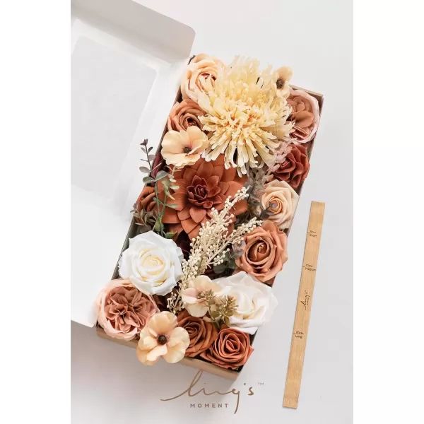 imageLings Moment Terracotta Artificial Flowers Greenery Deluxe Box Set Burnt Orange Fake Flower for DIY Wedding Bridal Bouquet Centerpieces Decor Floral Arrangement Decor etcMandarin  Orange