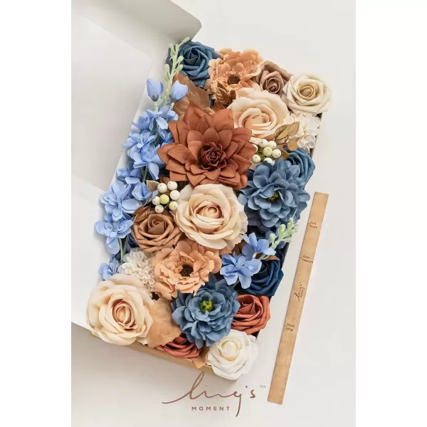imageLings Moment Terracotta Artificial Flowers Greenery Deluxe Box Set Burnt Orange Fake Flower for DIY Wedding Bridal Bouquet Centerpieces Decor Floral Arrangement Decor etcBurnt Orange  Navy
