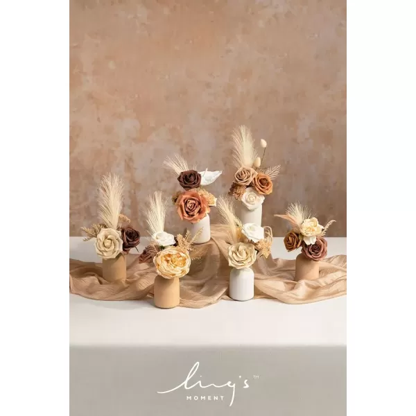 imageLings Moment Terracotta Artificial Flowers Greenery Deluxe Box Set Burnt Orange Fake Flower for DIY Wedding Bridal Bouquet Centerpieces Decor Floral Arrangement Decor etcBoho  Sepia