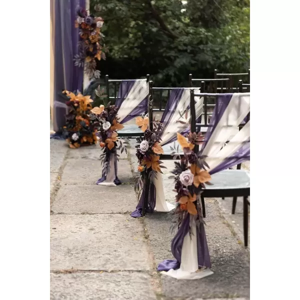 imageLings Moment Terracotta Artificial Flowers Greenery Deluxe Box Set Burnt Orange Fake Flower for DIY Wedding Bridal Bouquet Centerpieces Decor Floral Arrangement Decor etcBlack  Orange  Purple