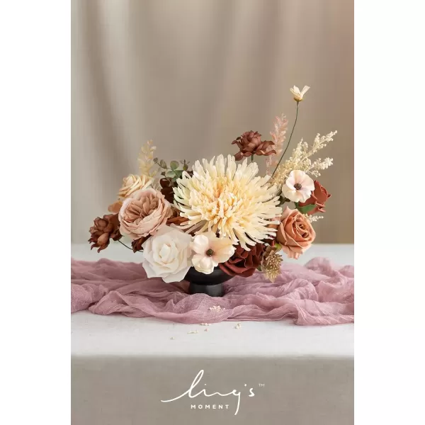 imageLings Moment Terracotta Artificial Flowers Greenery Deluxe Box Set Burnt Orange Fake Flower for DIY Wedding Bridal Bouquet Centerpieces Decor Floral Arrangement Decor etcMandarin  Orange