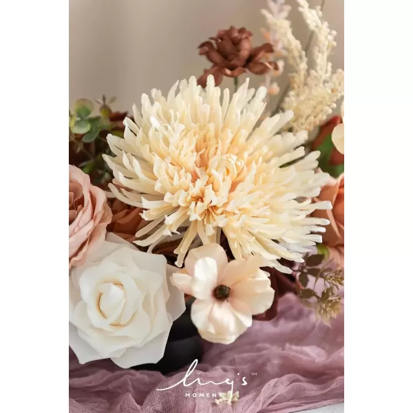 imageLings Moment Terracotta Artificial Flowers Greenery Deluxe Box Set Burnt Orange Fake Flower for DIY Wedding Bridal Bouquet Centerpieces Decor Floral Arrangement Decor etcMandarin  Orange