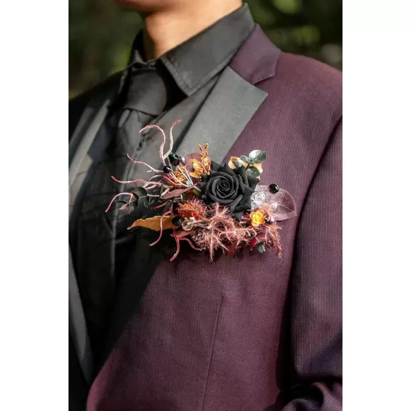 imageLings Moment Terracotta Artificial Flowers Greenery Deluxe Box Set Burnt Orange Fake Flower for DIY Wedding Bridal Bouquet Centerpieces Decor Floral Arrangement Decor etcBlack  Orange  Purple