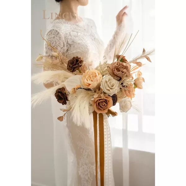 imageLings Moment Terracotta Artificial Flowers Greenery Deluxe Box Set Burnt Orange Fake Flower for DIY Wedding Bridal Bouquet Centerpieces Decor Floral Arrangement Decor etcBoho  Sepia