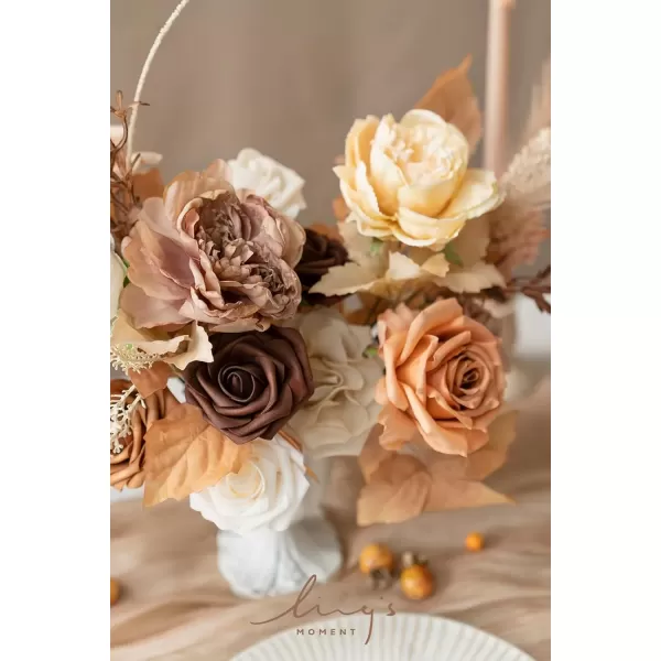 imageLings Moment Terracotta Artificial Flowers Greenery Deluxe Box Set Burnt Orange Fake Flower for DIY Wedding Bridal Bouquet Centerpieces Decor Floral Arrangement Decor etcBoho  Sepia